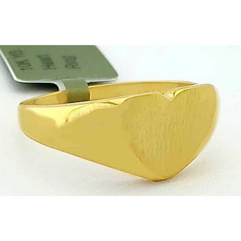 Solid Heart Ring 10k Yellow Gold - image 3